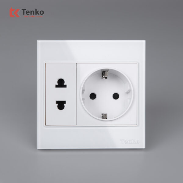 Ổ Điện Đôi 2 Chấu Chuẩn Đức Kính Cường Lực Tenko TK-V18-059 – Giải Pháp Điều Khiển Điện Hiện Đại, Bền Bỉ