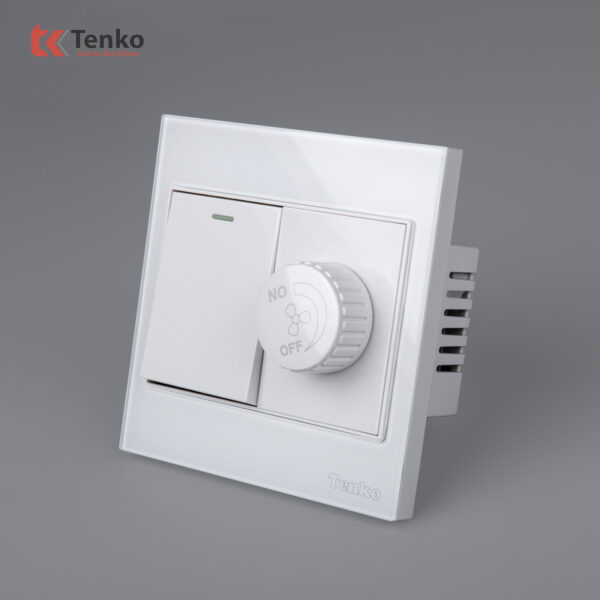 Chiết Áp Quạt+Công Tắc Mặt Kính Cường Lực Tenko TK-V18-087 – Giải Pháp Điều Khiển Điện Hiện Đại, Bền Bỉ