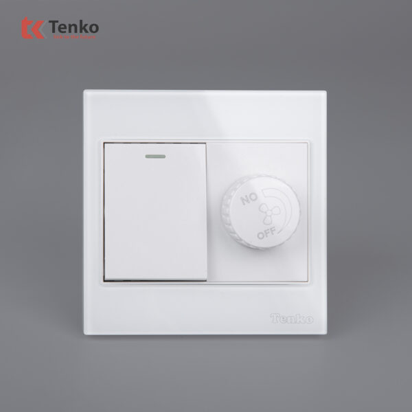 Chiết Áp Quạt+Công Tắc Mặt Kính Cường Lực Tenko TK-V18-087 – Giải Pháp Điều Khiển Điện Hiện Đại, Bền Bỉ