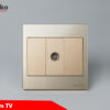 Ổ Cắm TV Mặt Kính Cường Lực Tenko TK-V18-071 Màu Vàng – Giải Pháp Điều Khiển Điện Hiện Đại, Bền Bỉ