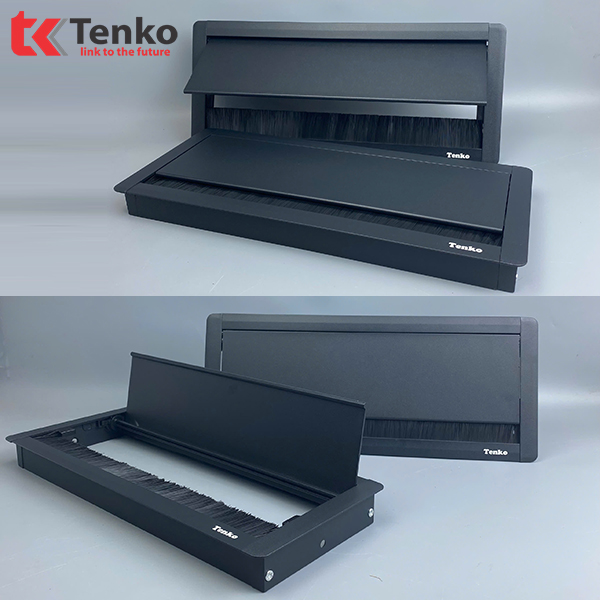 Nắp Hộp Điện Âm Mặt Bàn Nhôm 300×127 Tenko TK-N01 Màu Đen
