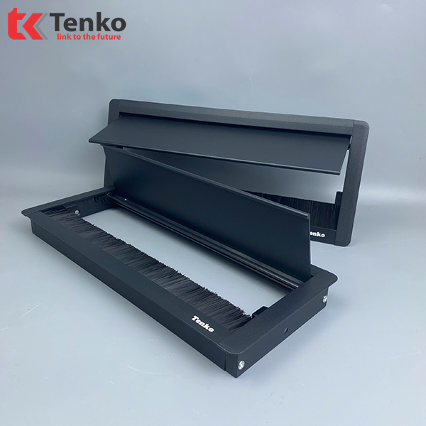 Nắp Hộp Điện Âm Mặt Bàn Nhôm 300×127 Tenko TK-N01 Màu Đen