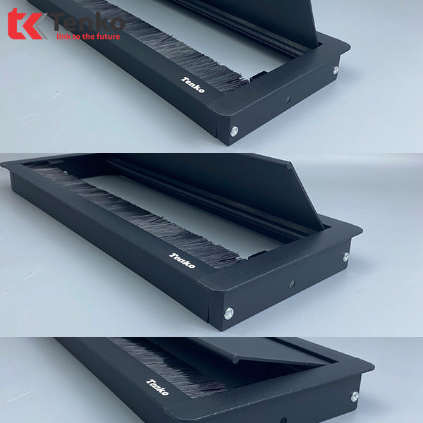 Nắp Hộp Điện Âm Mặt Bàn Nhôm 300×127 Tenko TK-N01 Màu Đen