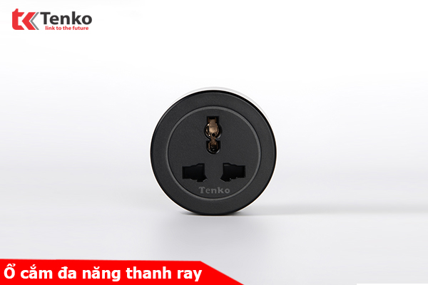 Ổ Cắm Điện 3 Chấu Đa Năng Cho Thanh Ray Màu Đen TK-R06Đ
